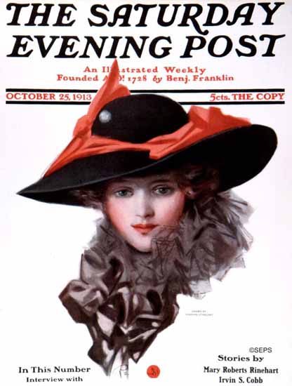Penrhyn Stanlaws Cover Artist Saturday Evening Post 1913_10_25 | The Saturday Evening Post Graphic Art Covers 1892-1930