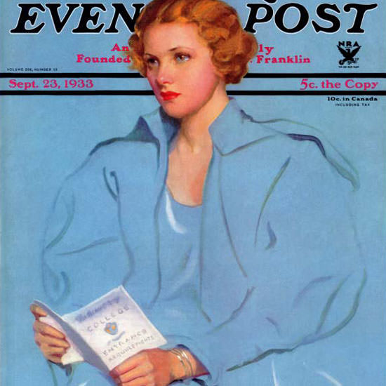 Penrhyn Stanlaws Saturday Evening Post 1933_09_23 Copyright crop | Best of Vintage Cover Art 1900-1970