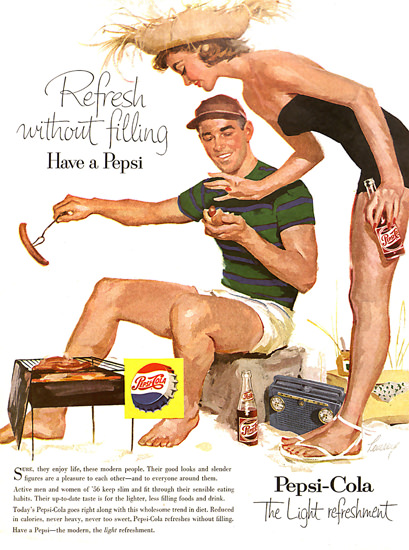 Pepsi-Cola Barbecue Girl Pepsi 1956 | Sex Appeal Vintage Ads and Covers 1891-1970