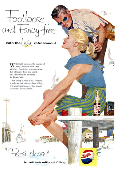 Pepsi-Cola Footloose And Fancy-Free Girl Please 1958 | Sex Appeal Vintage Ads and Covers 1891-1970