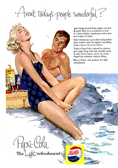 Pepsi-Cola Girl Beach Life Todays People Pepsi 1954 | Sex Appeal Vintage Ads and Covers 1891-1970