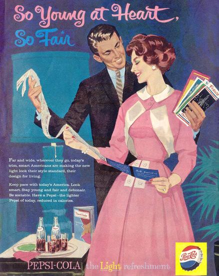 Pepsi-Cola So Young At Heart So Fair 1959 | Sex Appeal Vintage Ads and Covers 1891-1970