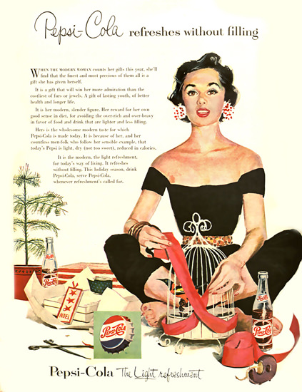 Pepsi-Cola Yoga Girl Pepsi 1954 | Sex Appeal Vintage Ads and Covers 1891-1970