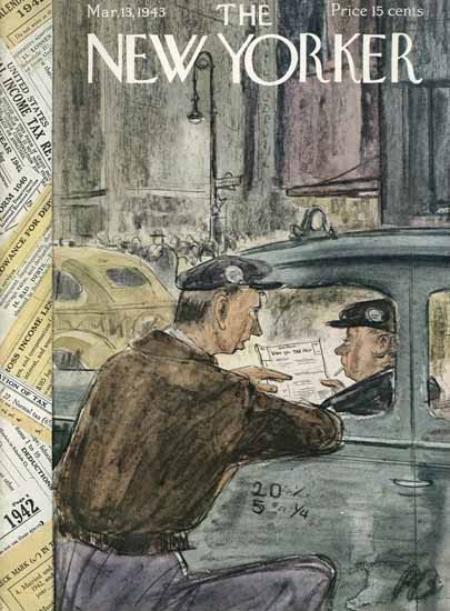 Perry Barlow The New Yorker 1943_03_13 Copyright | The New Yorker Graphic Art Covers 1925-1945