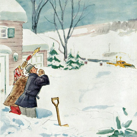 Perry Barlow The New Yorker 1950_01_14 Copyright crop | Best of 1950s Ad and Cover Art