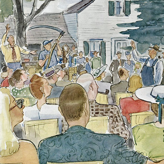 Perry Barlow The New Yorker 1951_07_28 Copyright crop | Best of 1950s Ad and Cover Art