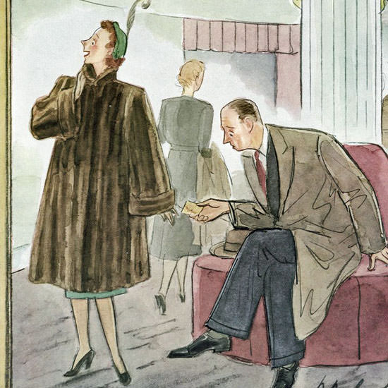 Perry Barlow The New Yorker 1952_01_26 Copyright crop | Best of 1950s Ad and Cover Art