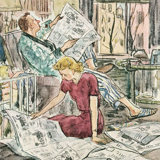 Perry Barlow The New Yorker 1953_03_21 Copyright crop | Best of Vintage Cover Art 1900-1970