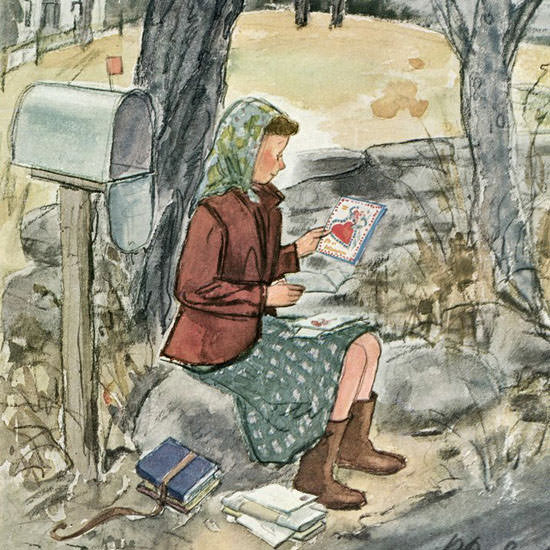 Perry Barlow The New Yorker 1954_02_13 Copyright crop | Best of Vintage Cover Art 1900-1970