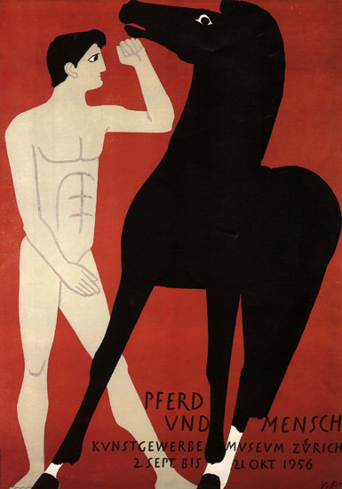 Pferd Mensch Kunstgewerbe Museum ZH 1956 | Sex Appeal Vintage Ads and Covers 1891-1970