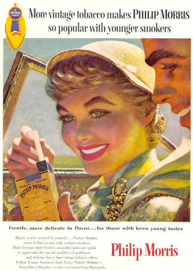 Philip Morris Popular Younger Smokers 1955 | Sex Appeal Vintage Ads and Covers 1891-1970