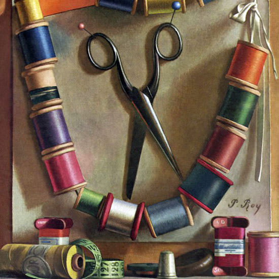 Pierre Roy London Spring Fashions Vogue Cover 1942-03 Copyright crop | Best of 1940s Ad and Cover Art
