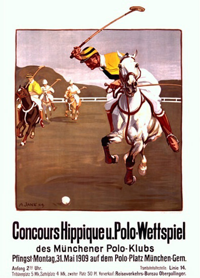 Polo Wettspiel Muenchen 1909 Polo Game Jank | Vintage Ad and Cover Art 1891-1970