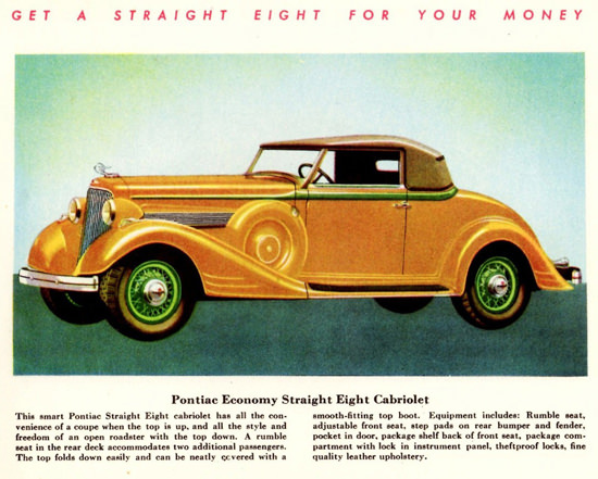 Pontiac Economy Straight Eight Cabriolet 1934 | Vintage Cars 1891-1970