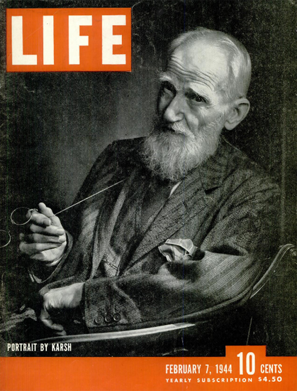 Portrait by Karsh 7 Feb 1944 Copyright Life Magazine | Life Magazine BW Photo Covers 1936-1970