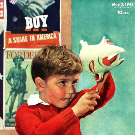 Preston Duncan Saturday Evening Post Bonds 1942_05_02 Copyright crop | Best of 1940s Ad and Cover Art