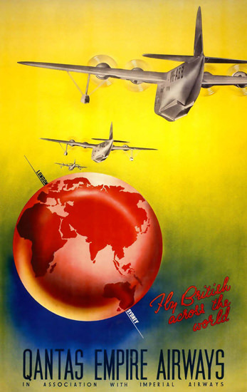 Qantas Empire Aiways 1935 | Vintage Travel Posters 1891-1970