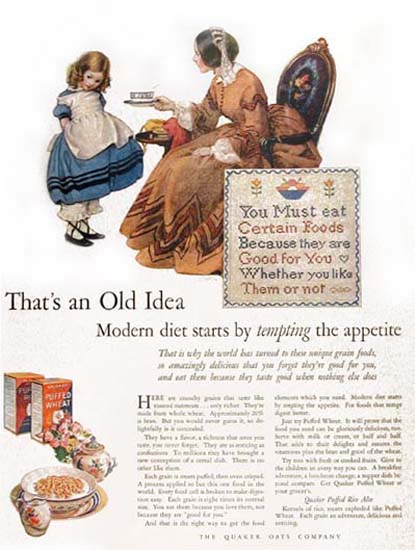 Quaker Oats 1926 Tempting Appetite Diet | Vintage Ad and Cover Art 1891-1970