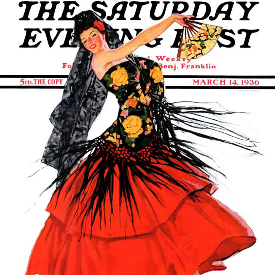 RJ Cavaliere Saturday Evening Post Flamenco 1936_03_14 Copyright crop | Best of 1930s Ad and Cover Art