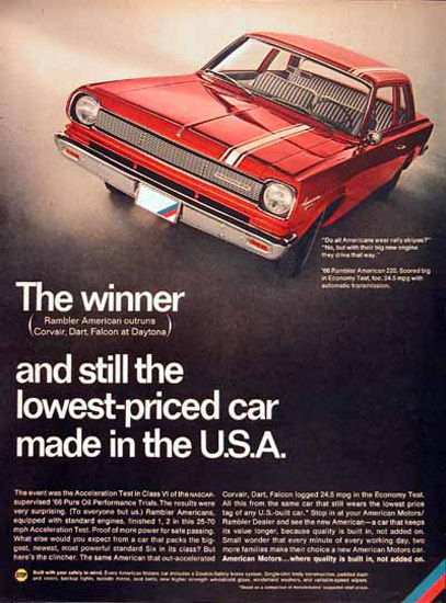 Rambler American Motors 1966 Car In The USA | Vintage Cars 1891-1970