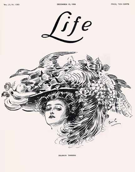 Raymond M Crosby Life Delirium Trimmins 1908-12-10 Copyright | Life Magazine Graphic Art Covers 1891-1936