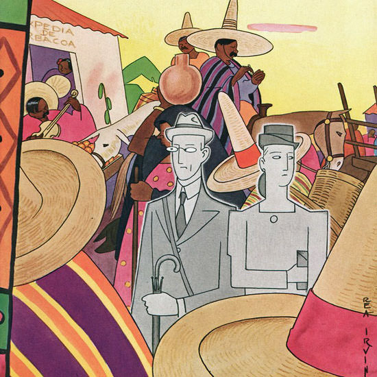 Rea Irvin The New Yorker 1946_03_09 Copyright crop | Best of Vintage Cover Art 1900-1970