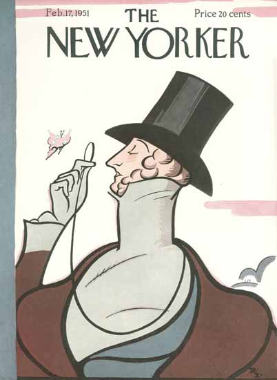 Rea Irvin The New Yorker Magazine Cover 1951_02_17 Copyright | New Yorker -1970 Rea Irvin The New Yorker Magazine Cover 1951_02_17 Copyright | The New Yorker Graphic Art Covers 1946-1970