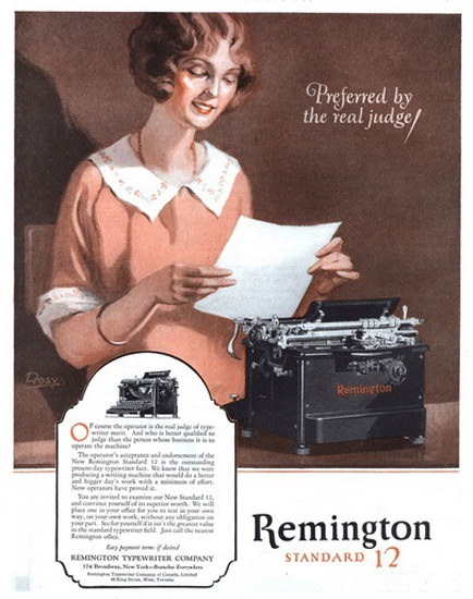 Remington Standard 12 Typewriter 1925 Mad Men Art Vintage Ad Art Collection