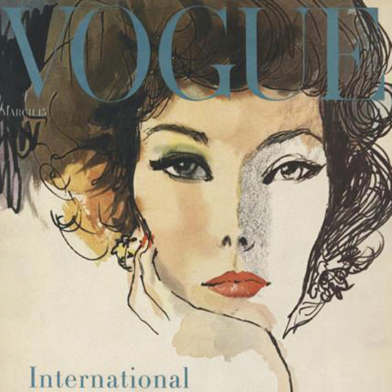 Rene R Bouche Vogue Cover 1958-03-15 Copyright crop | Best of 1950s Ad and Cover Art