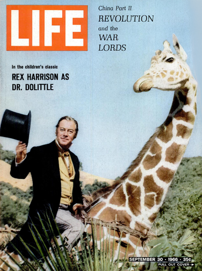 Rex Harrison as Dr Dolittle 30 Sep 1966 Copyright Life Magazine | Life Magazine Color Photo Covers 1937-1970