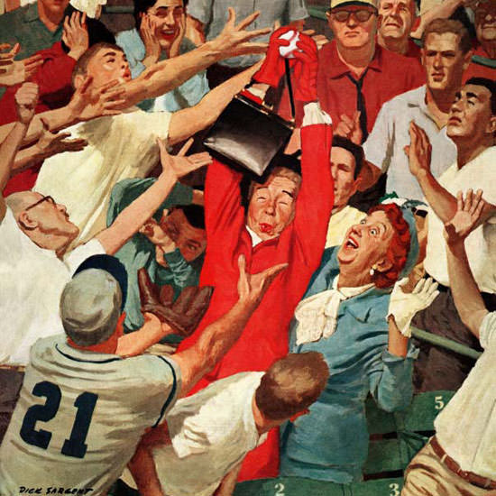 Richard Sargent Saturday Evening Post FlyBall 1960_04_23 Copyright crop | Best of Vintage Cover Art 1900-1970