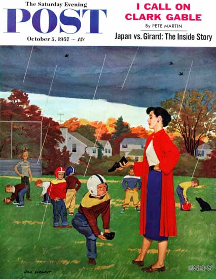 Richard Sargent Saturday Evening Post Oh Mother 1957_10_05 | The Saturday Evening Post Graphic Art Covers 1931-1969
