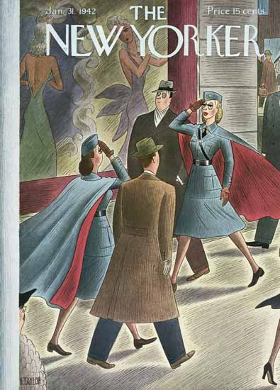 Richard Taylor The New Yorker 1942_01_31 Copyright | New Yorker 1925-45 Richard Taylor The New Yorker 1942_01_31 Copyright | The New Yorker Graphic Art Covers 1925-1945