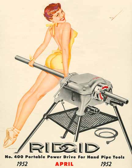 Ridgid Calendar April 1952 Pin-Up Girl George Petty Sex Appeal | Sex Appeal Vintage Ads and Covers 1891-1970