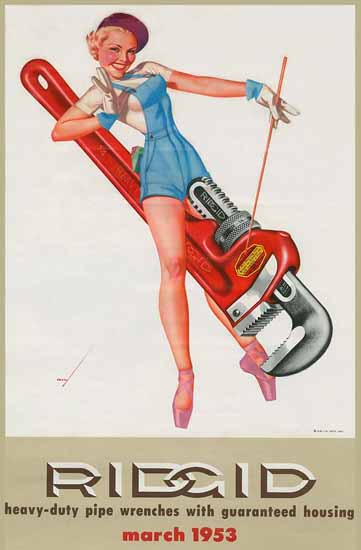 Ridgid Calendar March 1953 Pin-Up Girl George Petty Sex Appeal | Sex Appeal Vintage Ads and Covers 1891-1970