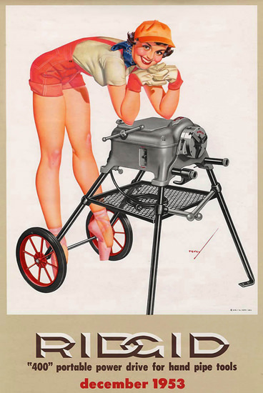 Ridgid George Petty Calendar December 1953 | Sex Appeal Vintage Ads and Covers 1891-1970