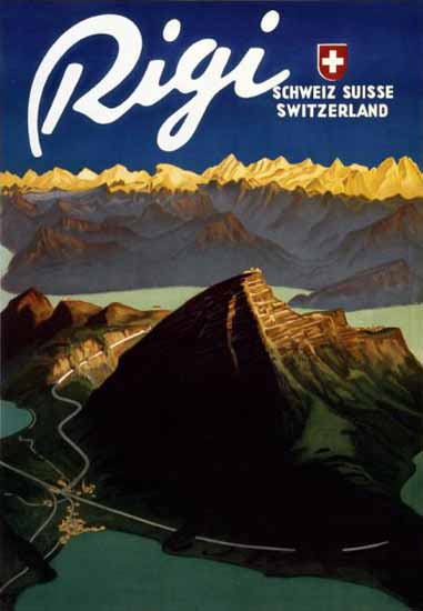 Rigi Schweiz Suisse Switzerland Lucerne Swiss Alps 1939 | Vintage Travel Posters 1891-1970