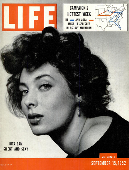 Rita Gam Silent and Sexy 15 Sep 1952 Copyright Life Magazine | Life Magazine BW Photo Covers 1936-1970