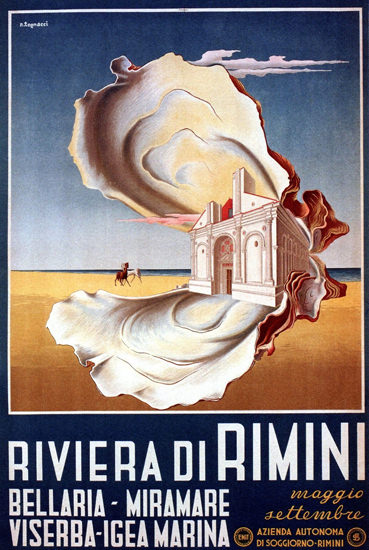 Riviera Di Rimini Italy 1950 Nazzareno Tognacci | Vintage Travel Posters 1891-1970