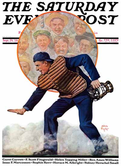 Roaring 1920s Alan Foster Saturday Evening Post Baseball 1928_09_29 | Roaring 1920s Ad Art and Magazine Cover Art