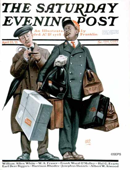 Roaring 1920s Alfred E Orr Saturday Evening Post The Tip 1921_04_23 | Roaring 1920s Ad Art and Magazine Cover Art