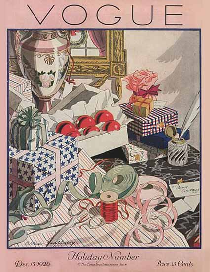 Roaring 1920s Allen Saalburg Vogue Cover 1926-12-15 Copyright | Roaring 1920s Ad Art and Magazine Cover Art