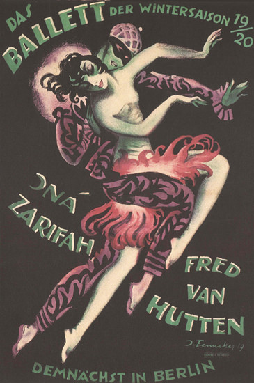 Roaring 1920s Ballett Berlin 1920 Jna Zarifah Fred Van Hutten | Roaring 1920s Ad Art and Magazine Cover Art