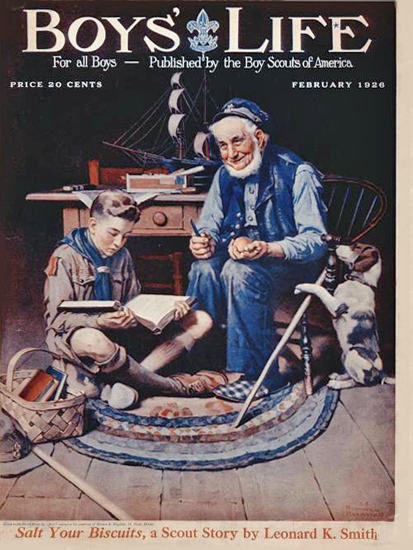 Roaring 1920s Boys Life February 1926 Norman Rockwell | Roaring 1920s Ad Art and Magazine Cover Art