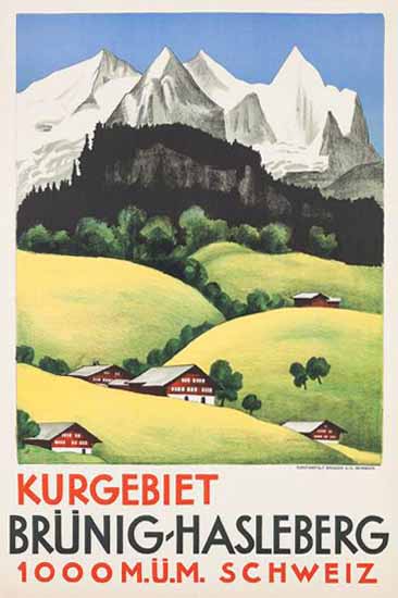 Roaring 1920s Brünig Hasleberg Kurgebiet Schweiz Switzerland 1926 | Roaring 1920s Ad Art and Magazine Cover Art