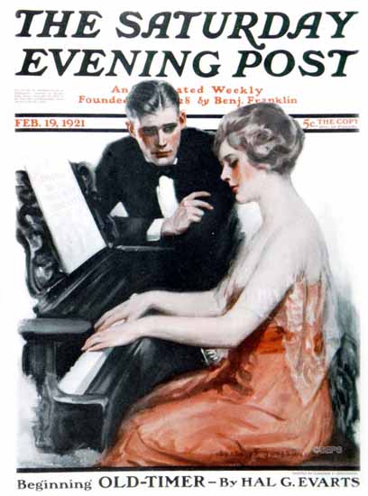 Roaring 1920s Clarence F Underwood Saturday Evening Post 1921_02_19 | Roaring 1920s Ad Art and Magazine Cover Art