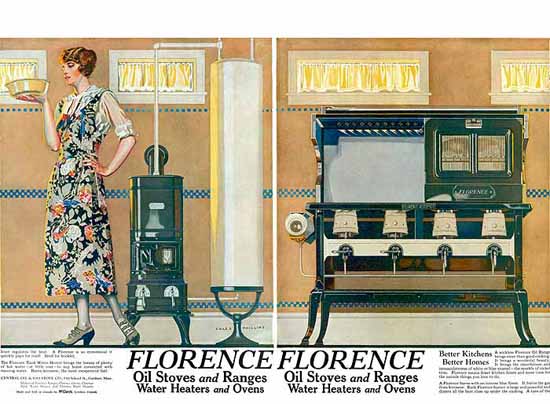 Roaring 1920s Coles Phillips Florence Oil Stoves and Ranges 1923 | Roaring 1920s Ad Art and Magazine Cover Art