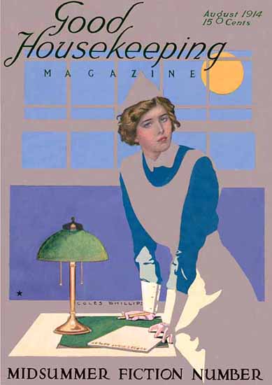 Roaring 1920s Coles Phillips Good Housekeeping August 1914 Copyright | Roaring 1920s Ad Art and Magazine Cover Art