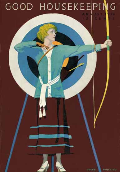 Roaring 1920s Coles Phillips Good Housekeeping August 1916 Copyright | Roaring 1920s Ad Art and Magazine Cover Art