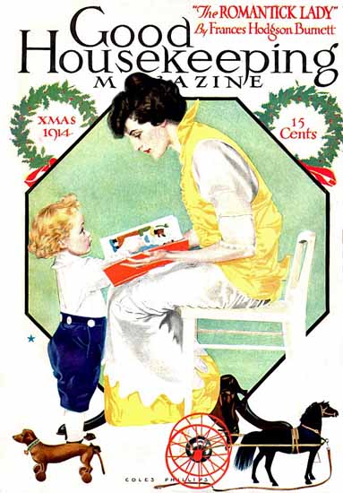 Roaring 1920s Coles Phillips Good Housekeeping Dec 1914 Copyright | Roaring 1920s Ad Art and Magazine Cover Art